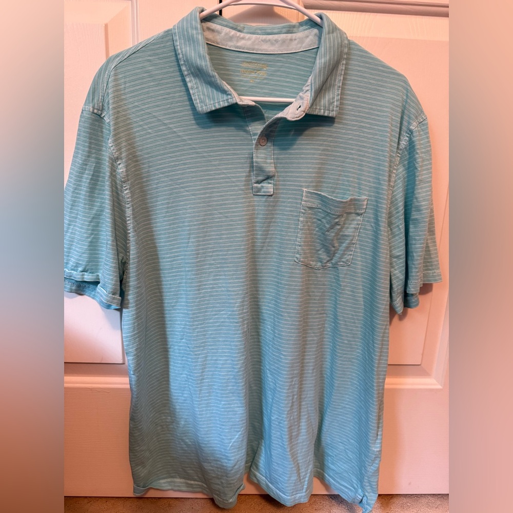 Vineyard Vines Island Men's Light Blue Striped Polo Shirt